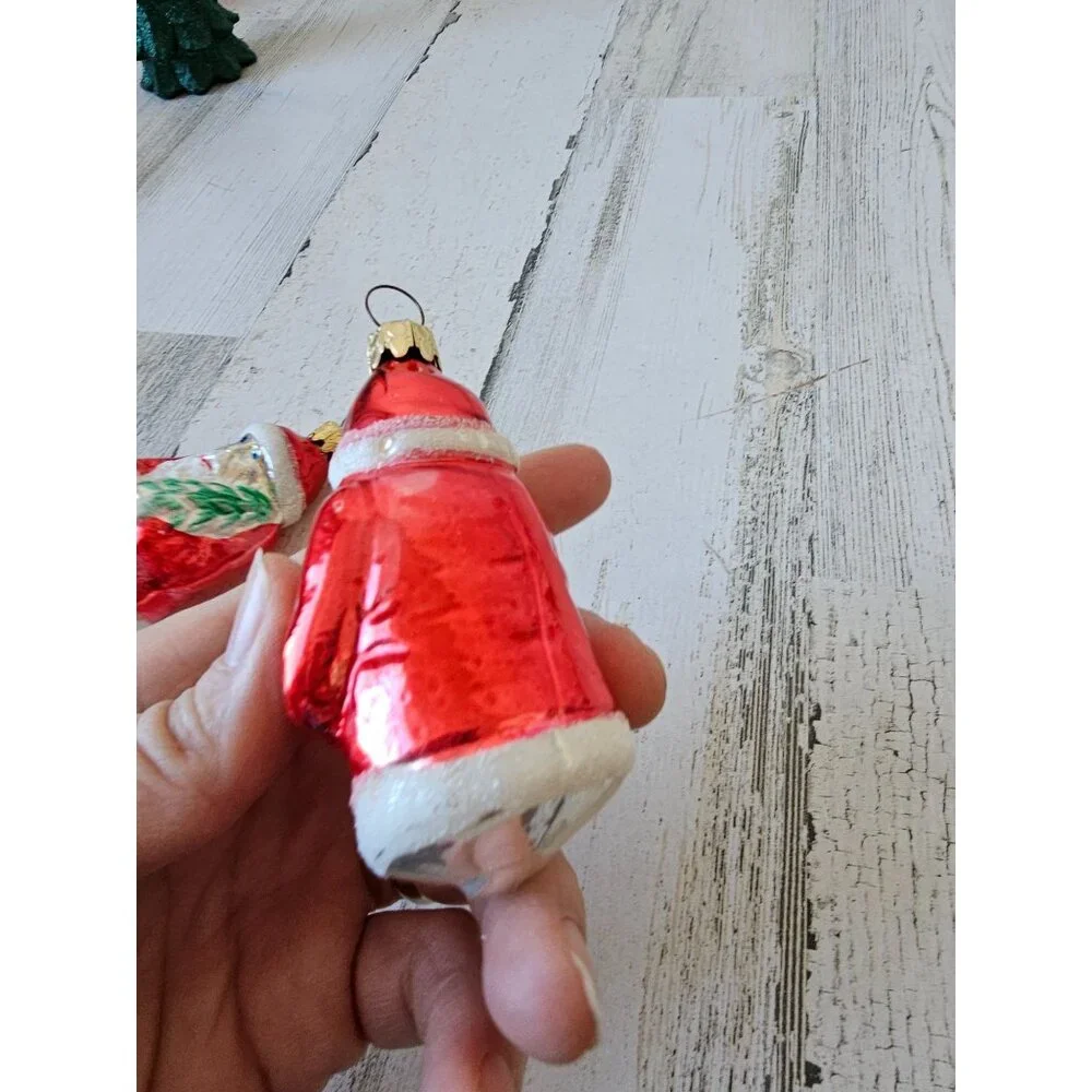Vintage West Germany Santa tree‎ Glass Mercury ornament figural Xmas tree
